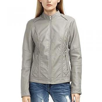 BELLIVERA Chaqueta de Cuero PU para Mujer