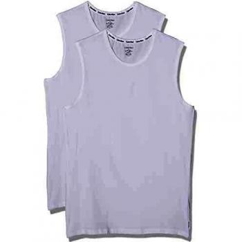 Calvin Klein Crew Neck Tank 2pk Camiseta deportiva de tirantes, Blanco