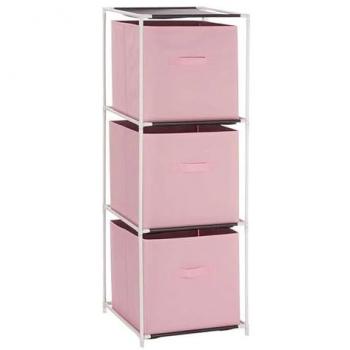 Estantería 3 cajones TNT rosa colección Kipit de San Ignacio, dimensiones 102x35 cm