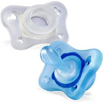 Chicco PhysioForma Mini Soft Blue Silicone Pacifier Set (0-2 Months, 2 Units)