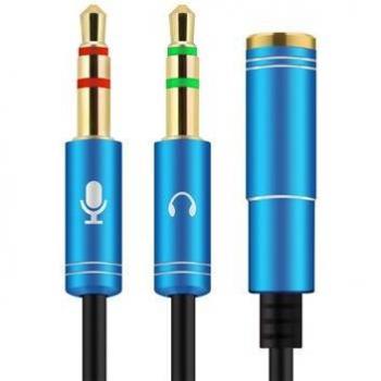 Cable Jack 3,5mm Doble Macho a Hembra para Micrófono y Auriculares