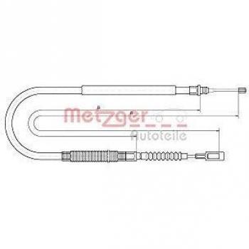 Cable de freno de mano METZGER 10.4728 para freno de estacionamiento trasero izquierdo y derecho, compatible con frenos de disco COFLE