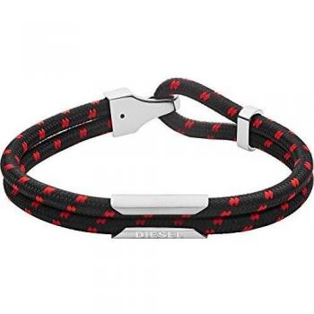 Diesel 32012391 - Pulsera de nailon y acero inoxidable para hombre, talla única, color negro