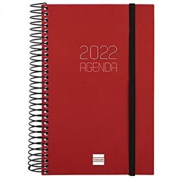 Agenda Anual Espiral Opaque E5 Día Página 117x181mm 2022 Azul/Burdeos