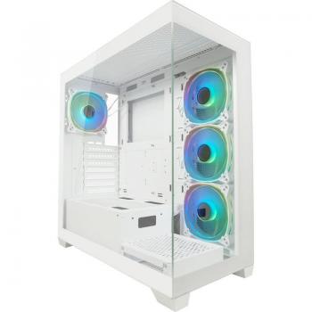 Gabinete PC LC-Power Gaming 715W Seamless Pale X ATX Midi-Tower Blanco con 4 ventiladores ARGB y compatibilidad con refrigeración líquida
