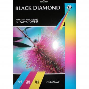 Black Diamond Lot de 20 feuilles de Papier Photo professionnel brillant A4 Papier Photo pour imprimantes jet d'encre - 180 g/m ²