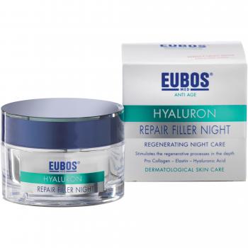 Eubos Hyaluron Perfect Night Repair Cream 50ml - Regenerating night cream with anti-wrinkle effect, enriched with hyaluronic acid for intense hydration and skin repair