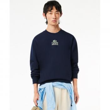Sudadera Lacoste SH1156-00 Jogger Estampado Marca Algodón Navy Azul