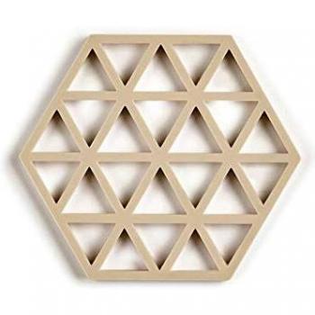 Triangles Silicone Trivet, Birch