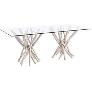Mesa Rectangular SAHEL 200 x 100 cm con Cristal, Ideal para 4-6 Personas