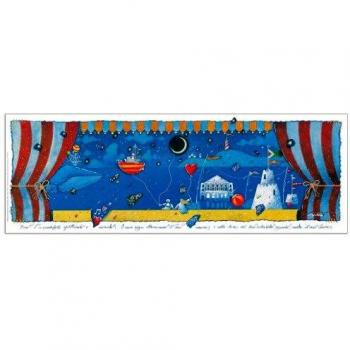 Panel Decorativo de Arte Moderno Teatro Sul Mare - Listo para Colgar, 100x35 cm, Multicolor, Agostini