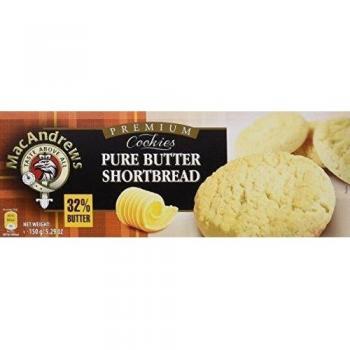 MacAndrews - Butter Hourtbread - Galletas de mantequilla con 32% de manteca - 150 g - [Pack de 8]