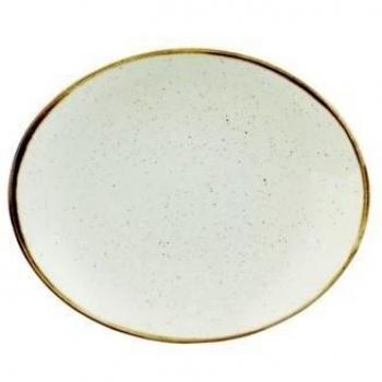 Bandeja Ovalada Stonecast Barley White 19,2x16 cm Porcelana Vetrificata Blanca - Paquete de 12 piezas