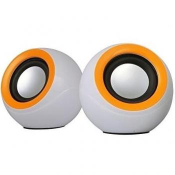 OMEGA Altavoces PC 2.0 2X5W RMS USB Blanco-Naranja