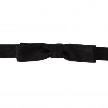 Dolce & Gabbana Black 100% Silk Adjustable Neck Papillon Tie