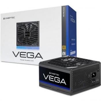 Chieftec Vega PPG-750-S, Fuente de alimentación ATX 750W, 80+ Oro, 1x 12 Pin GPU, 4x PCIe, Negro