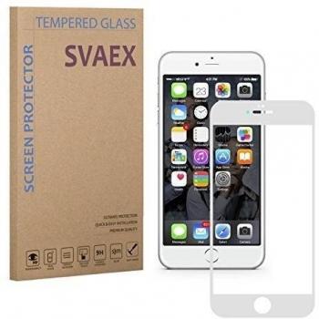 SVAEX iPhone 6 Plus / 6S Plus - Cubierta completa - Blanco - Premium Protector de pantalla de vidrio templado - vidrio de dureza 9H - grosor de 0.3mm - transparencia de alta definición - bordes redondeados 2.5D - antigolpes - recubrimiento oleofóbico - 