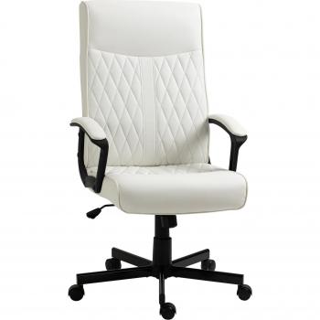 Vinsetto Silla de Oficina Ergonómica Giratoria 360° con Respaldo Alto, Altura Ajustable, Función de Inclinación, Tapizado en Polipiel, Carga Máxima 120