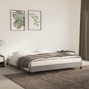 Cama solar sin colchón de terciopelo gris claro 180x200 cm