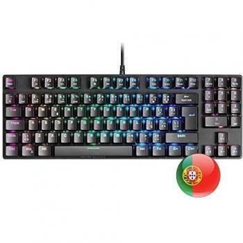 Mars Gaming MKREVOPROBPT Negro, Teclado Gaming RGB Mecánico, TKL+ NUM, Switch Azul, Portugués
