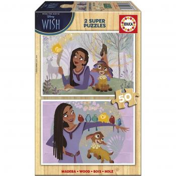 Disney Wish - Puzzle de madera 2x50 piezas