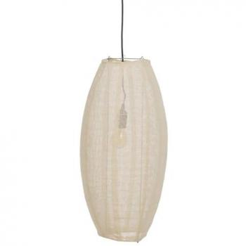 Lámpara de Techo Ovalada Beige de Tela Gasa con Estructura de Hierro 220-240 V 30 x 30 x 59,5 cm