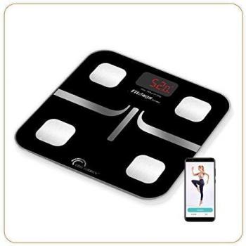 Báscula Digital de Baño Conectada LITTLE BALANCE 8353 - Impédancemètre, 13 Indicadores de Salud, 10 Usuarios, Modo Atleta, Vidrio Templado, Capacidad 180 kg