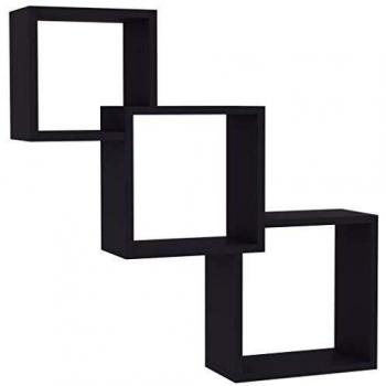 vidaXL Estante de Pared de Cubo Aglomerado Mobiliario Hogar Decoración Ideal Elegante Práctico Versátil Atractivo Robusto Duradero Gris 84.5x15x27cm
