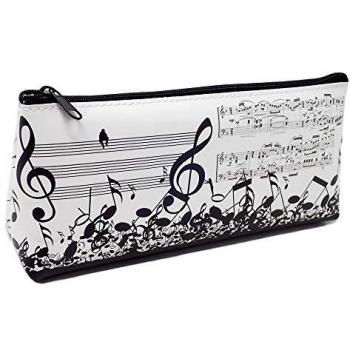 Neceser Estuche Polipiel 19cm con Estampado Musical de Partitura y Cierre Cremallera
