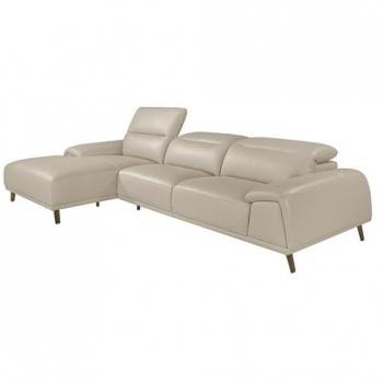 Sofá Chaise Longue Piel Vacuno Gris Taupé 316 x 176 x 102 cm - Diseño Moderno Minimalista Ángel Cerdá