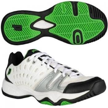 Prince T22 Junior Tennis Shoes, Color- White/Black/Green, Size- 13 UK