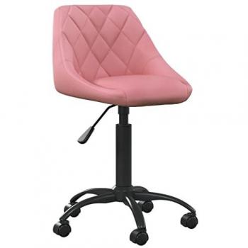 Silla de Oficina Ejecutiva Ajustable de Terciopelo Rosa
