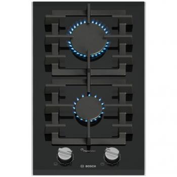 Placa de Gas Bosch Serie 8 PRB3A6I40, 30 cm, 2 Zonas, Cristal Negro, FlameSelect