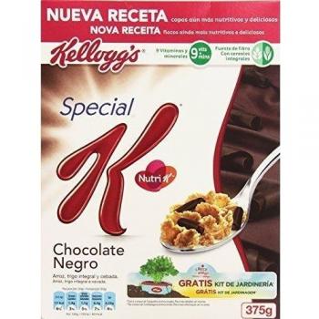 Kellogg's Special K Chocolate Negro - Cereales de arroz, trigo integral y cebada mezclados con virutas de chocolate negro - Paquete 375 g