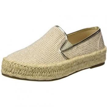XTI Zapatillas de esparto - Zapatillas de esparto para mujer, color oro brillante, talla 41