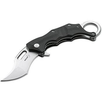 Boker Plus Wildcat Karambit Folding Knife with D2 Steel Blade and G10 Brown Handle
