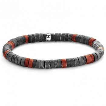 Pulsera Hombre Frank 1967 Mod. 7FB-0433, diseño moderno y elegante, fabricada en acero inoxidable, con acabado pulido y detalles en color negro, resistente al agua, ajuste fácil con cierre de seguridad, ideal para