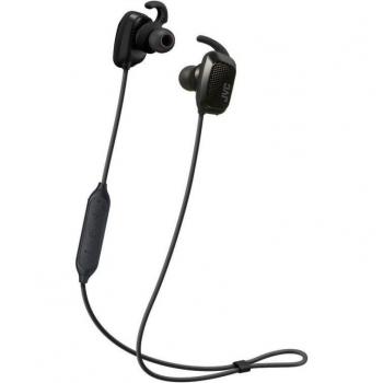 JVC HA-ET65BV Auriculares Inalámbricos Deportivos con Gancho de Oreja, Dentro de Oído, Banda para Cuello y Micrófono Bluetooth - Negro
