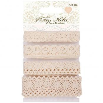 Docrafts 367401 - Bordes de puntilla para manualidades, 1 m x 4 unidades, color crema