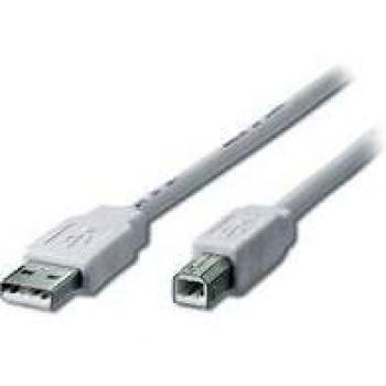 Equip 128653 - Cable USB 2.0 Tipo A-B Macho a Macho, Transparente, Chapado en Níquel, Longitud 1m