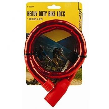 Heavy Duty Candado para bicicleta 80 cm x 18 mm, rojo
