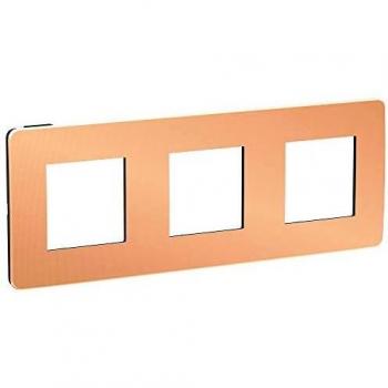 Marco 3 Elementos STUDIO Metal Cobre Negro Schneider Electric - Amplia Gama de Colores