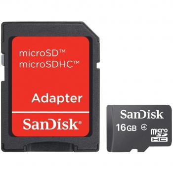 SanDisk SDSDQB-016G-B35 16 GB Class 2 MicroSD Card with MicroSD to SD Adapter