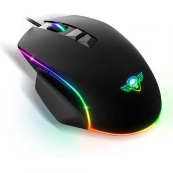 Spirit Of Gamer Pro M1, Raton Gaming con Cable, 7 Botones Programables, Sensor Óptico 8000 dpi, Retroiluminación
