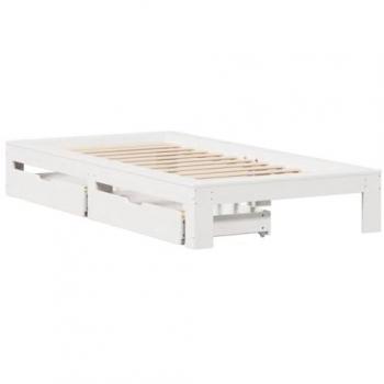 Cama solar sin colchón 90x200 cm madera maciza pino blanca