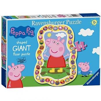 Ravensburger 055456 Puzzle Peppa Pig, Giant shaped 24 Piezas, Rompecabezas para Niños y Niñas, Edad Recomandada 3+