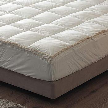 Don Descanso Topper Colchón Vivo Oro 100% Algodón con 600gr Fibra Hueca Siliconada, Lavable a 30ºC y Ajustable con Faldón Elástico para Camas de 80/