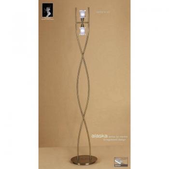 Lámpara de pie Alaska G9 2 bombillas G9, latón antiguo, no compatible con LED/CFL