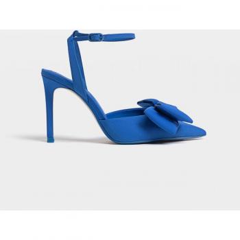 Stradivarius Heeled shoes with bow detail BLUE