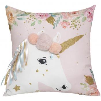 Cojín Unicornio con Cintas y Detalles Multicolores